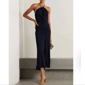**NEVER WORN** VERONICA BEARD Reze Chain Halter Midi Dress in Ink